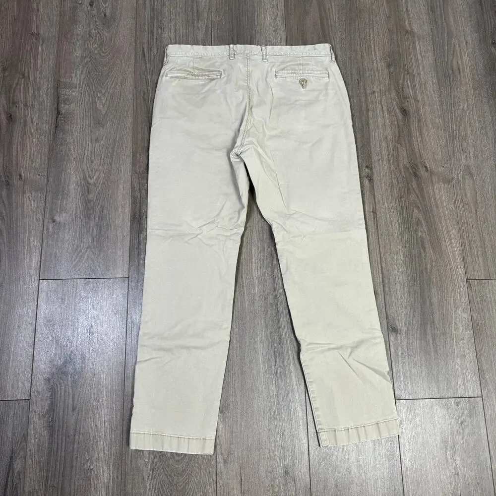 JCrew 770 Straight-Fit Core Stretch Chino Pants Mens W33 L30 Jet Grey/Tan AR886
